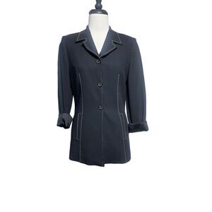 Tintoretto Navy Tailored Long Sleeve Wool Blazer Suit Jacket
